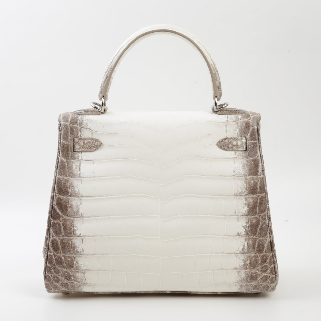 HERMÈS Kelly 25 Himalaya Matte Niloticus Crocodile Palladium hardware