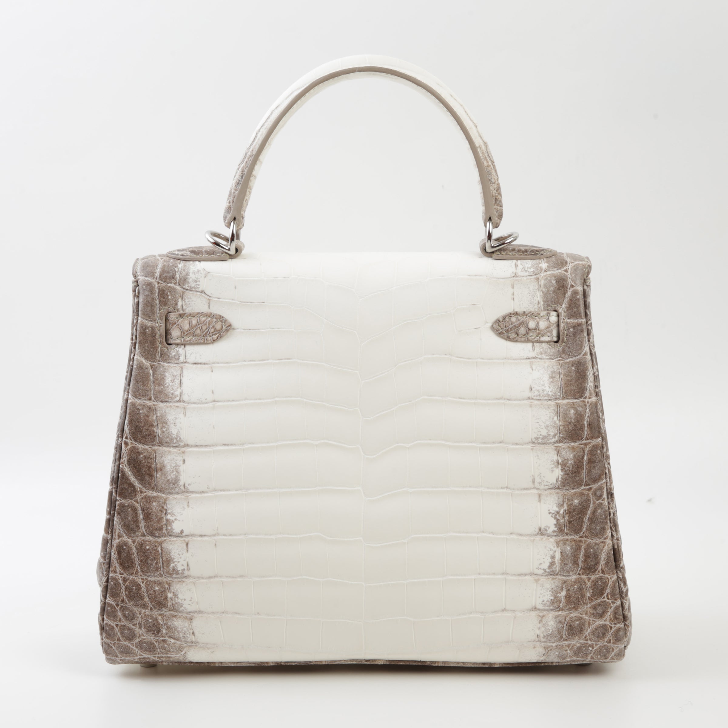 HERMÈS Kelly 25 Himalaya Matte Niloticus Crocodile Palladium hardware