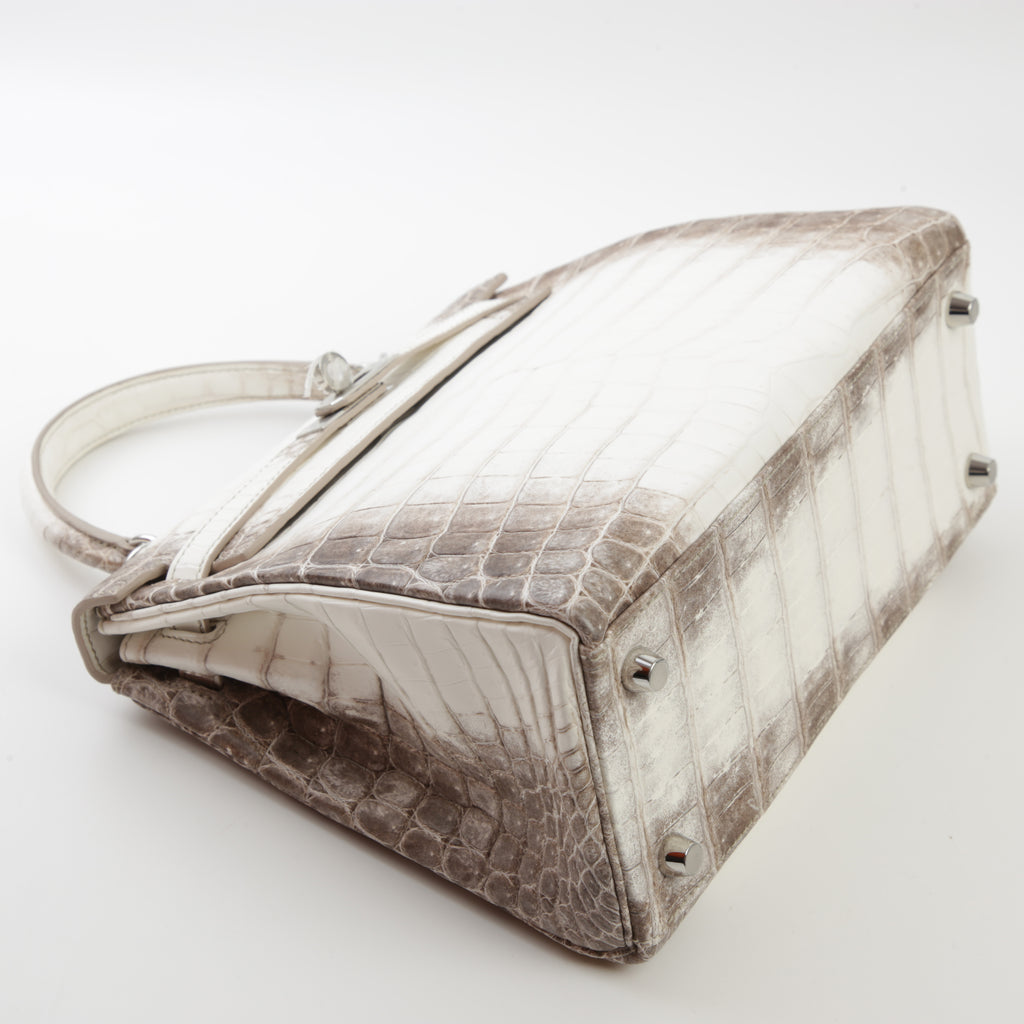 HERMÈS Kelly 25 Himalaya Matte Niloticus Crocodile Palladium hardware
