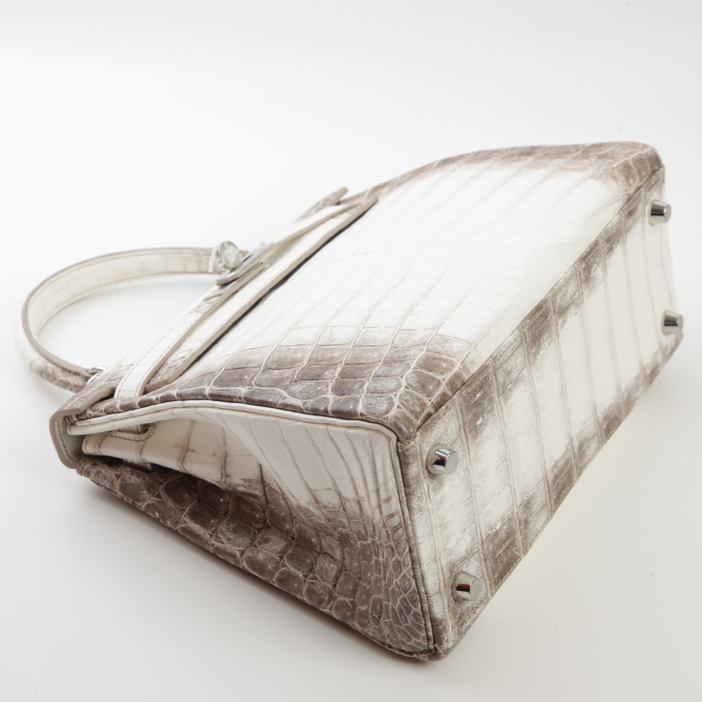 HERMÈS Kelly 25 Himalaya Matte Niloticus Crocodile Palladium hardware