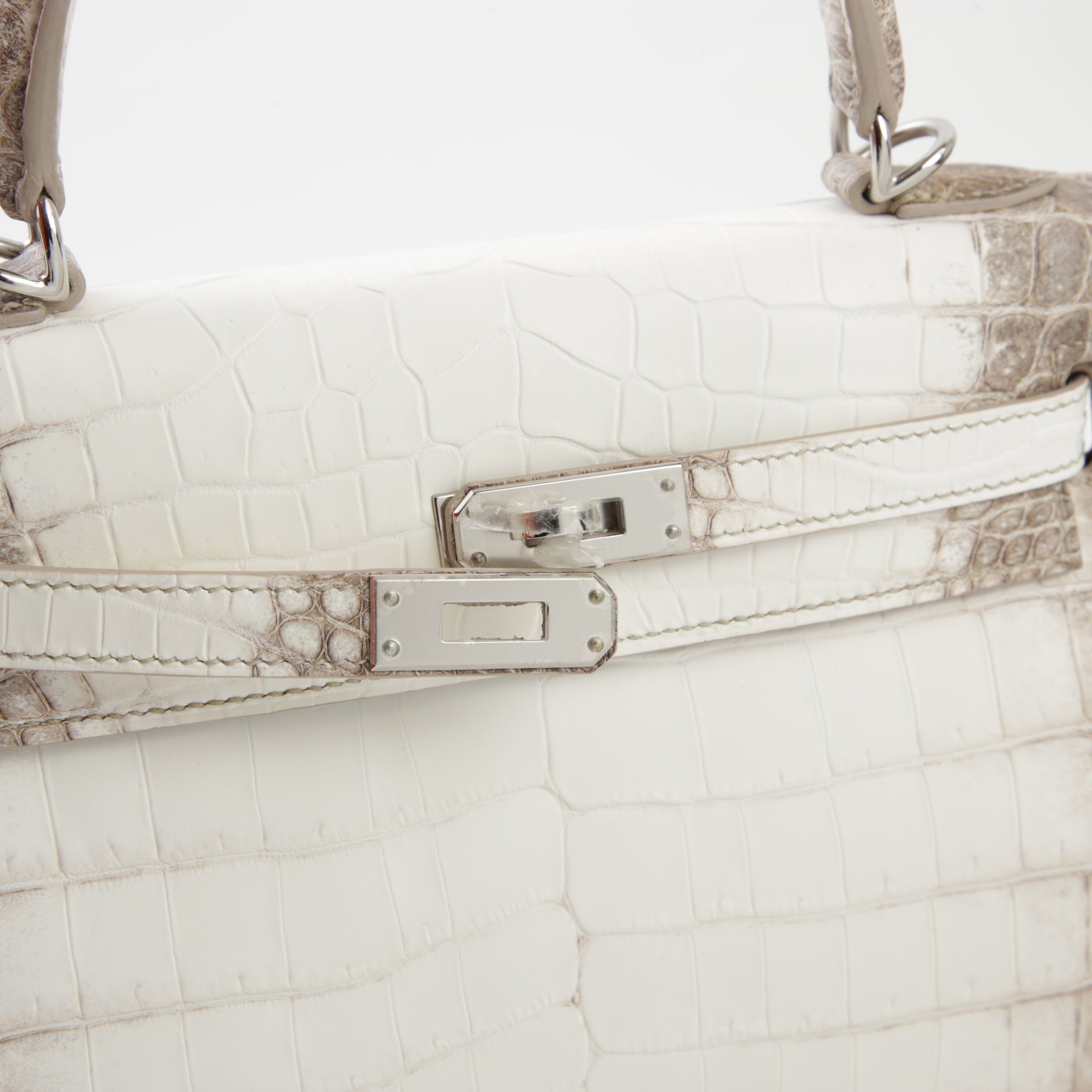 HERMÈS Kelly 25 Himalaya Matte Niloticus Crocodile Palladium hardware