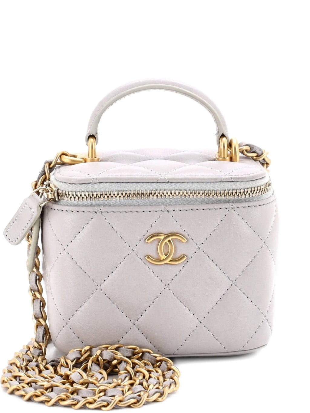 CHANEL Lambskin Quilted Pearl Crush Mini Vanity Case