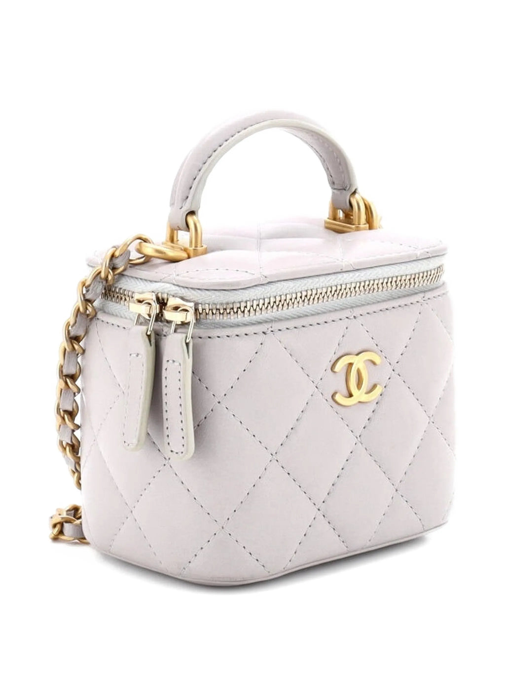 CHANEL Lambskin Quilted Pearl Crush Mini Vanity Case