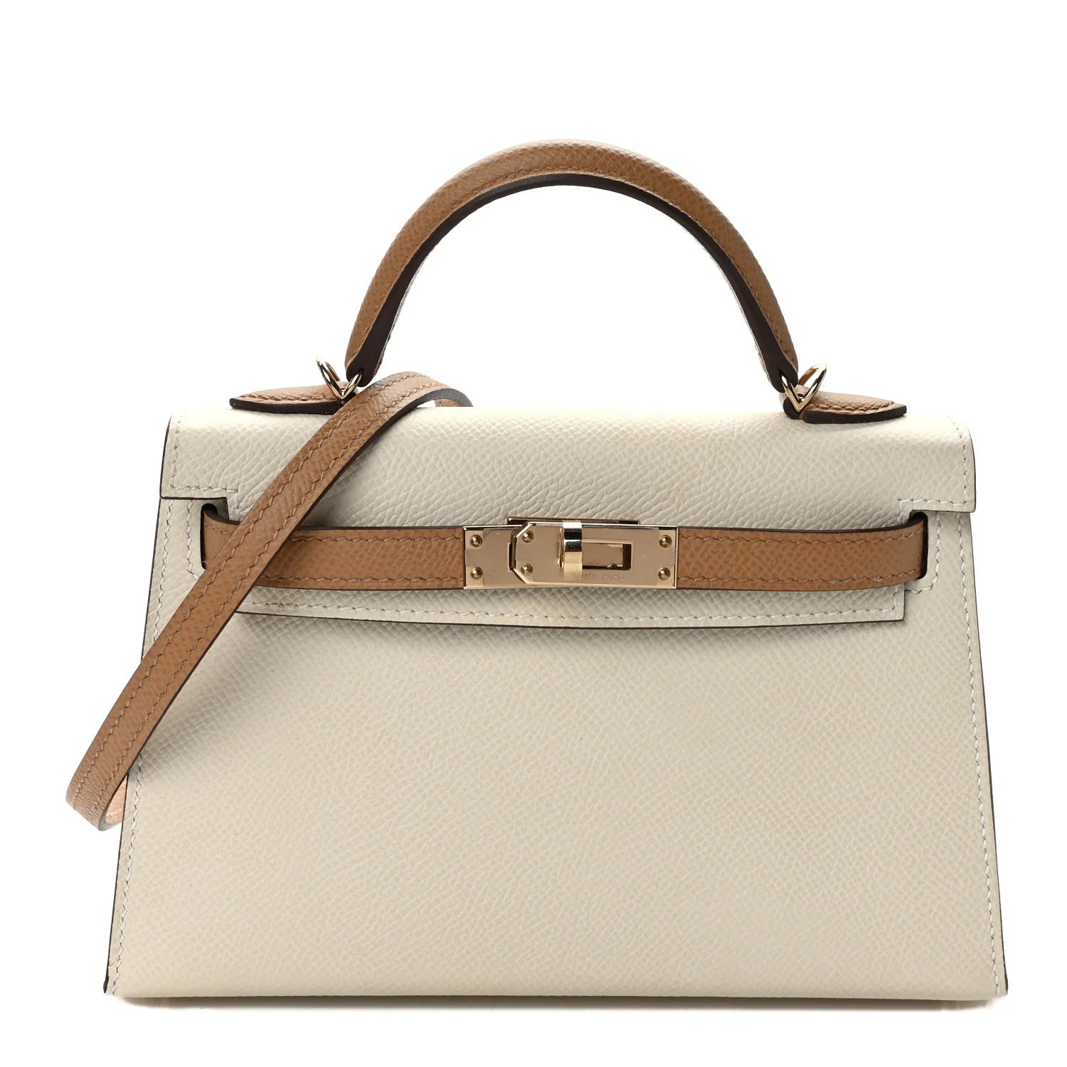 Hermes Epsom Horseshoe Mini Kelly Sellier 20 Craie Biscuit