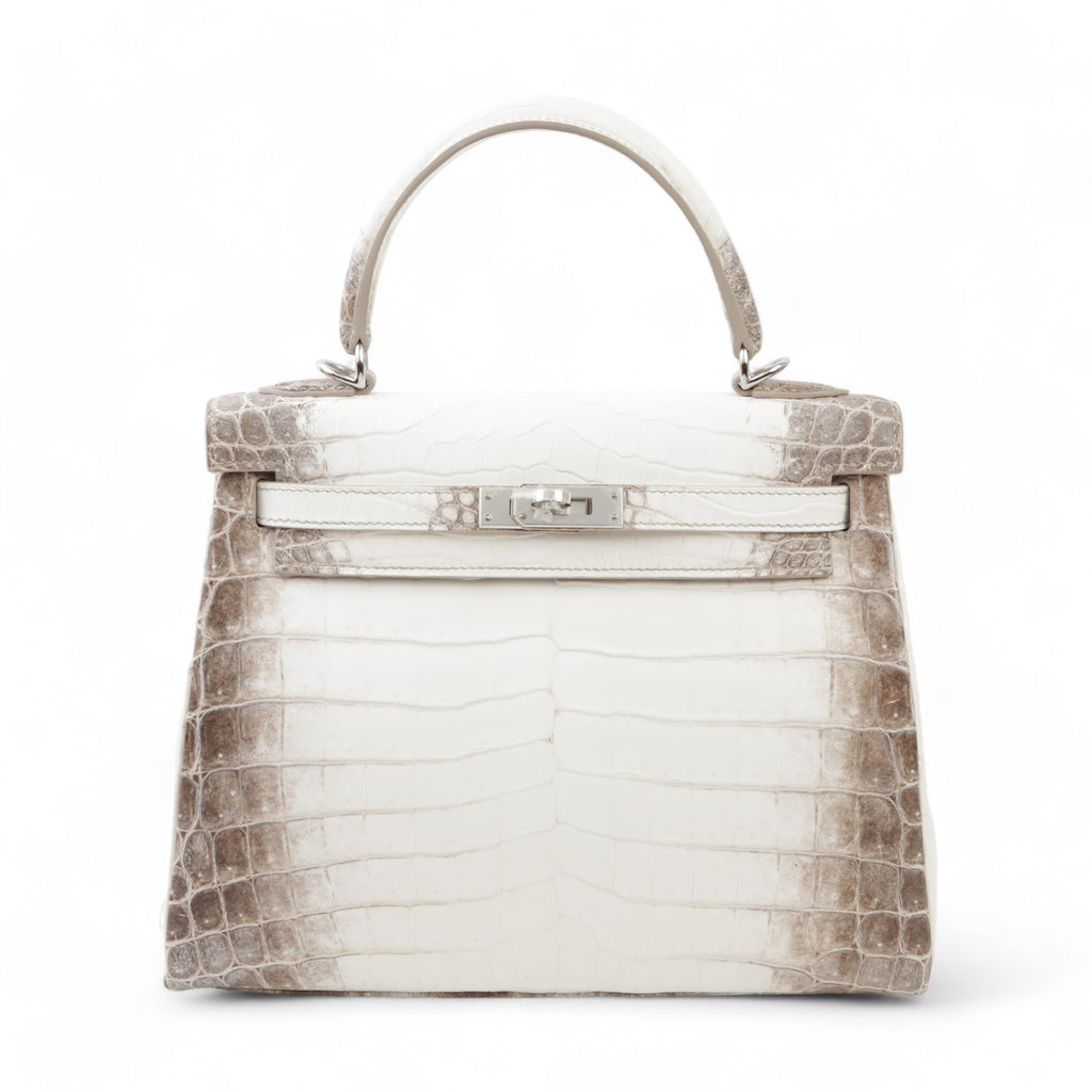 HERMÈS Kelly 25 Himalaya Matte Niloticus Crocodile Palladium hardware