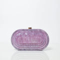 Be Chic Purple Cut Work Resin Marble Textured Clutch.