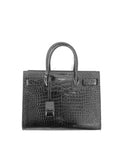 Saint Laurent Sac de Jour bag in crocodile-embossed leather.