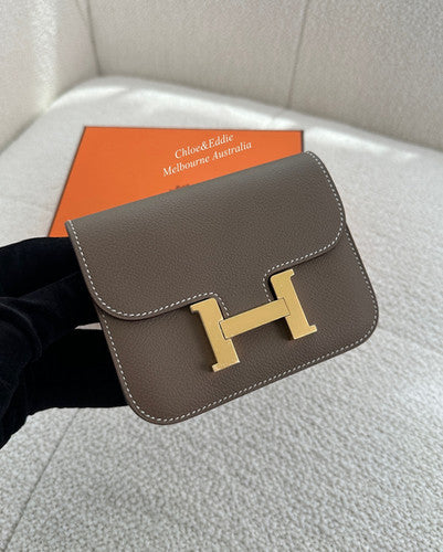 Hermès Constance Slim wallet in Etoupe Epsom