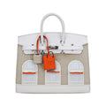 Hermes Birkin 20 Sellier Neige White Faubourg House Alligator Bag