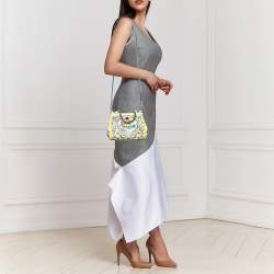 Dolce & Gabbana White Majolica Print Leather