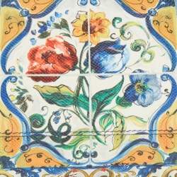 Dolce & Gabbana White Majolica Print Leather